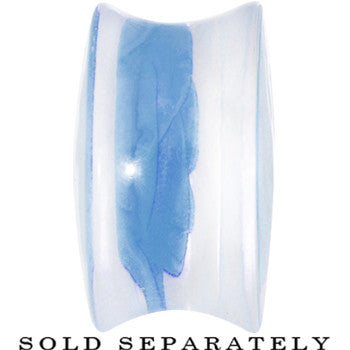 20mm Clear Acrylic Blue Floating Rose Flower Saddle Plug