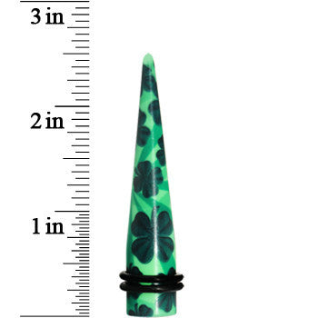 1/2 Green Acrylic Four Leaf Clover Field Taper