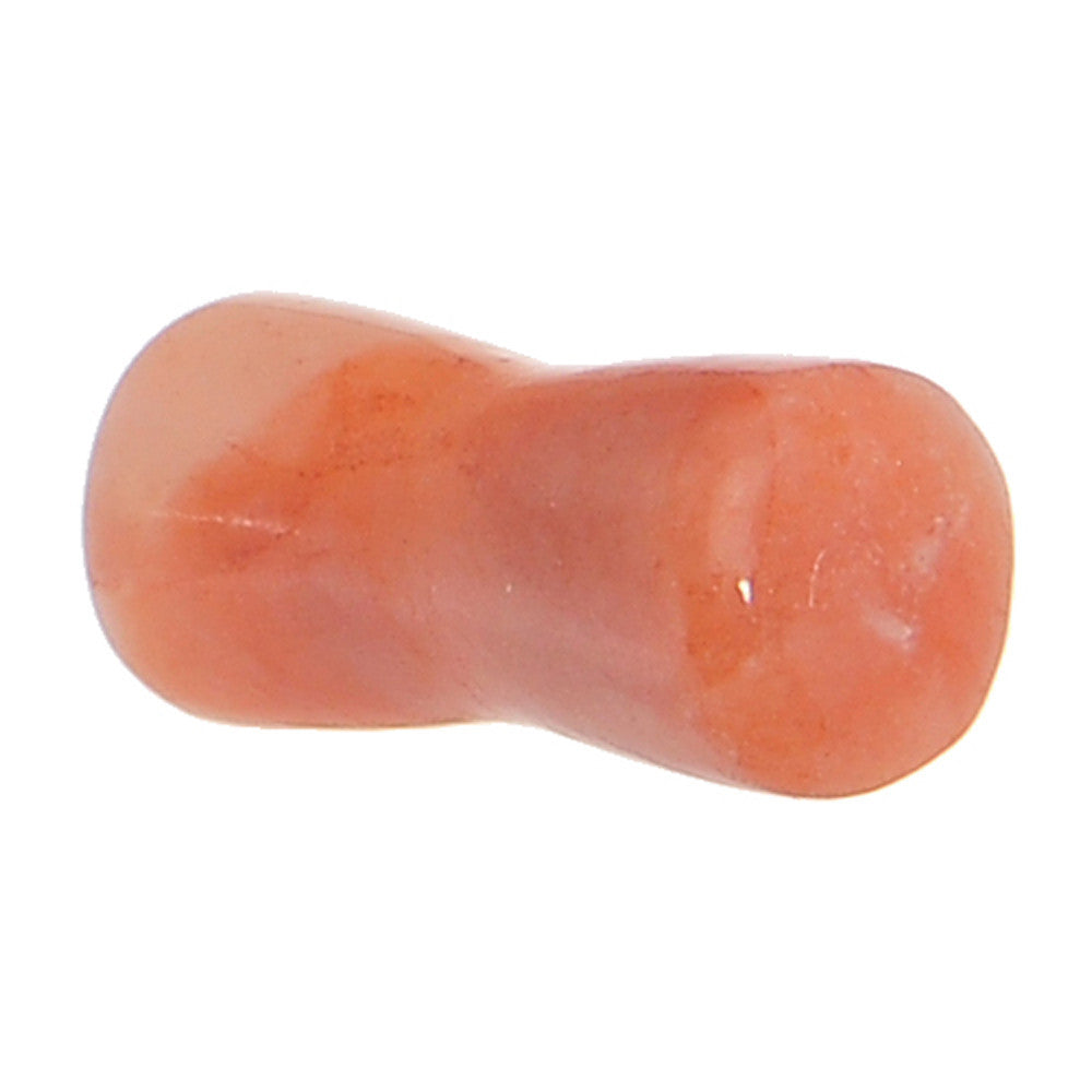 8G Semi-Precious Peach Jade Double Flare Stone Plug