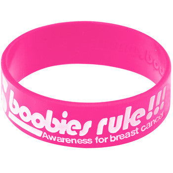 Pink White Funbags Awareness for Breast Cancer Bracelet