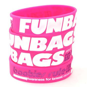 Pink White Funbags Awareness for Breast Cancer Bracelet