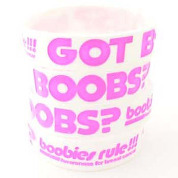 White Pink Got Boobs Awareness for Breast Cancer Bracelet