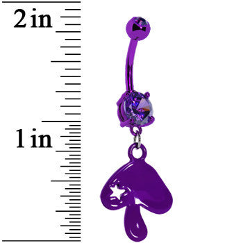 Purple Gem Mushroom Dangle Belly Ring