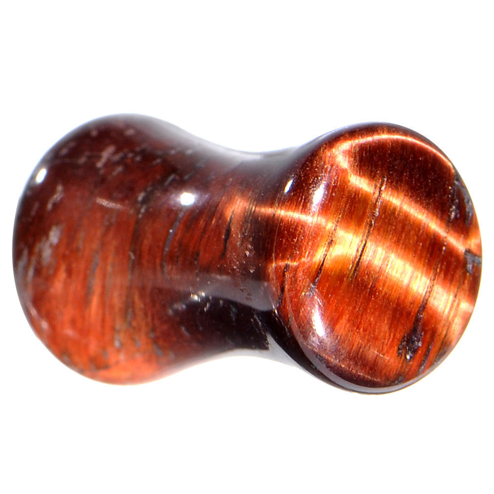 2G Red Tiger Eye Natural Stone Plug