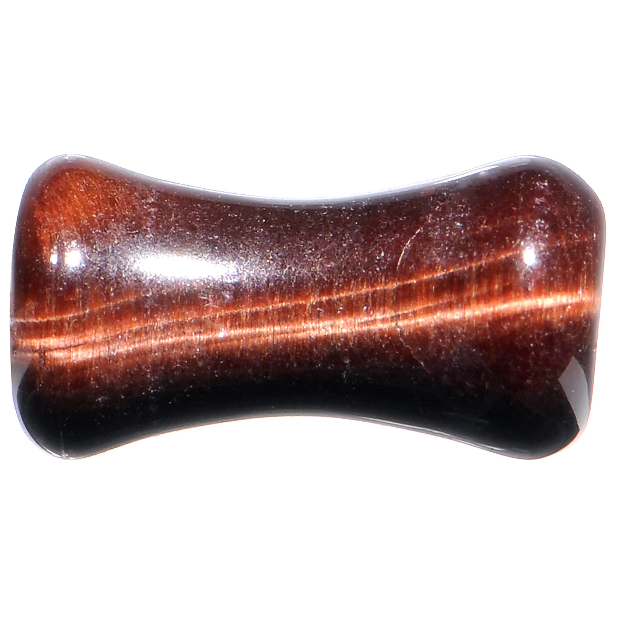 4G Red Tiger Eye Natural Stone Plug