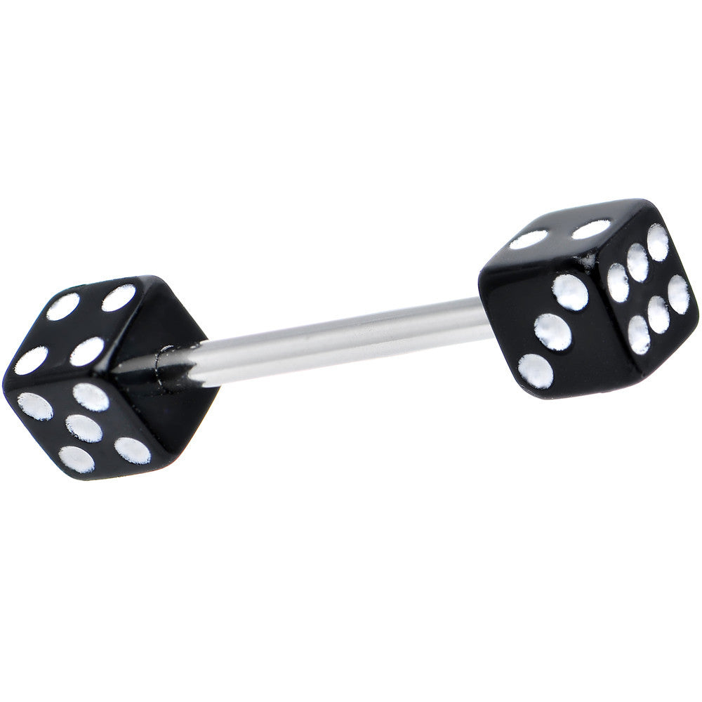 Black DICE Barbell Tongue Ring