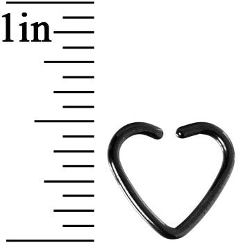 16 Gauge Black Anodized Hollow Heart Daith Cartilage Closure Ring