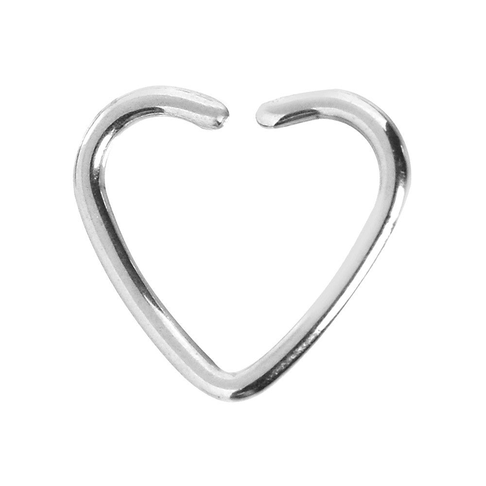 16G Stainless Steel Hollow Heart Daith Dartilage Closure Ring