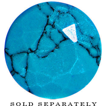 5/8 Turquoise Semi Precious Stone Faceted Double Flare Plug