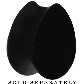 4G Black Silicone Double Flare Teardrop Plug