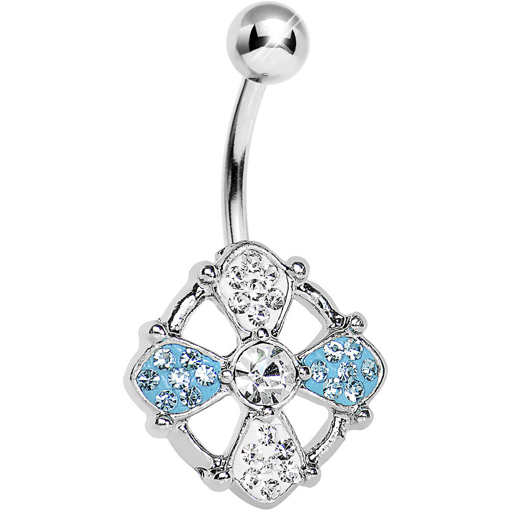 Crystalline Gem Blue Kingdom Cross Belly Ring
