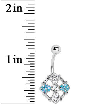 Crystalline Gem Blue Kingdom Cross Belly Ring