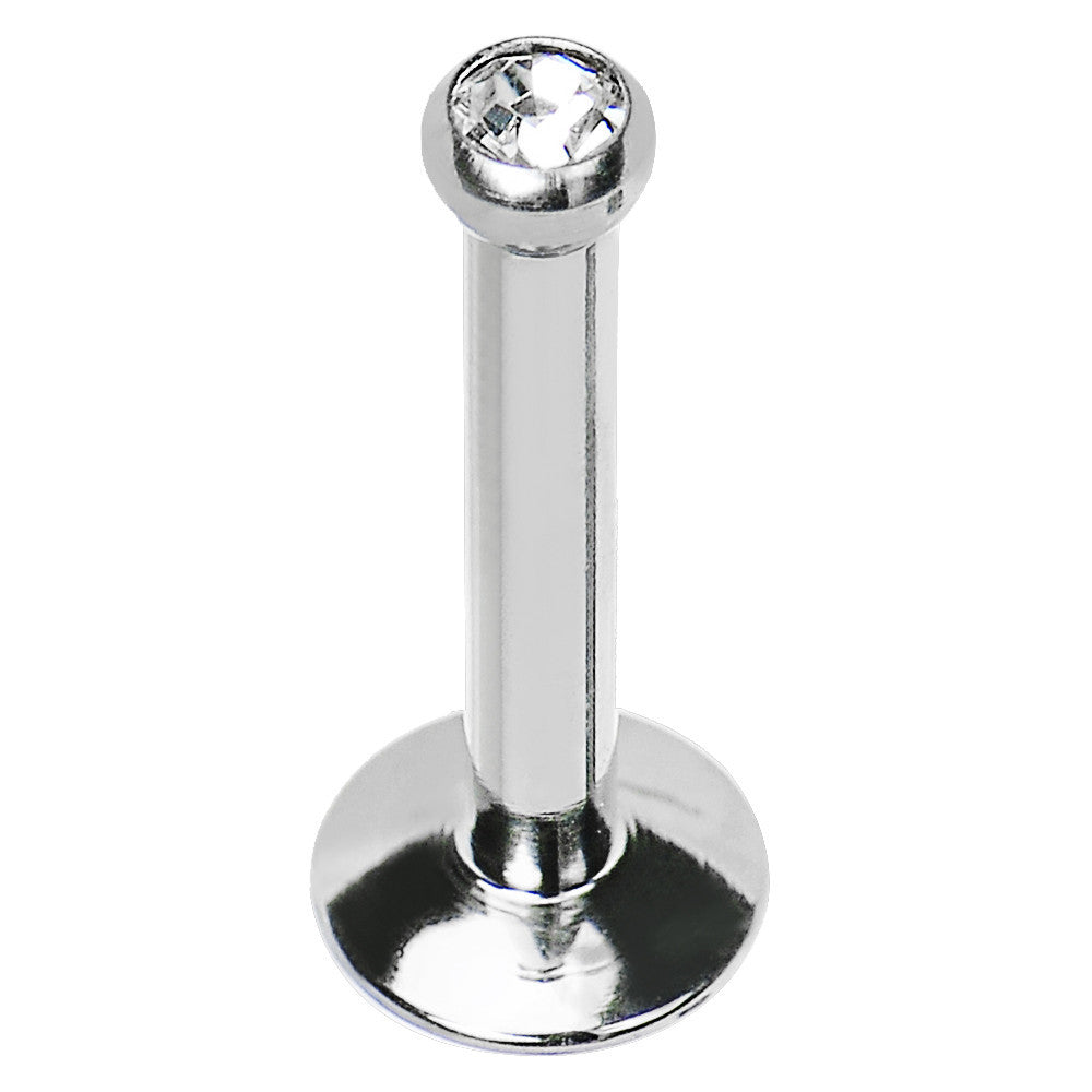 14G 3/8 Internally Threaded 2.5mm Gem Ball Labret