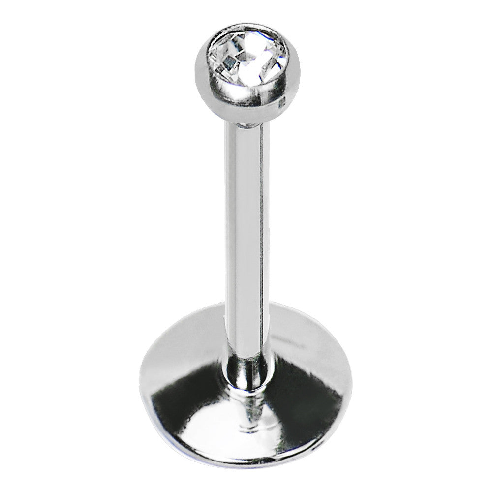 16G 3/8 Internally Threaded 2.5mm Gem Ball Labret