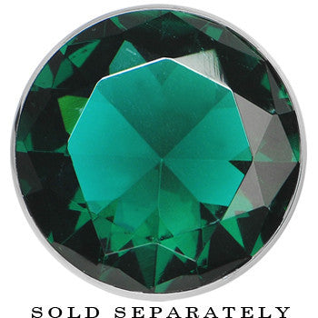 1 inch Blue Zircon Stainless Steel Pressed Fit Gem Tunnel