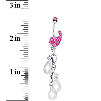Pink Gem Raindrop Ice Belly Ring