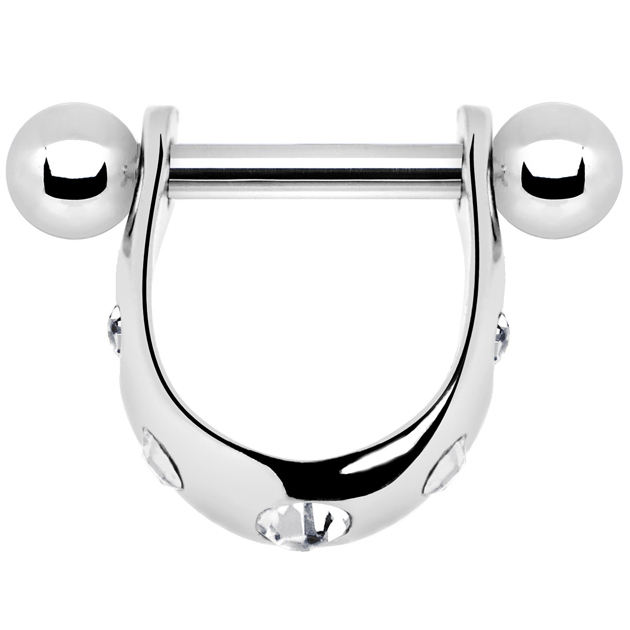 Silver 925 Clear Gem Mini Cartilage Shield Earring