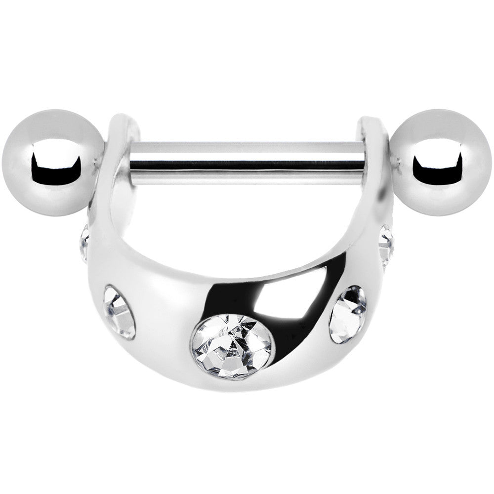 Silver 925 Clear Gem Mini Cartilage Shield Earring