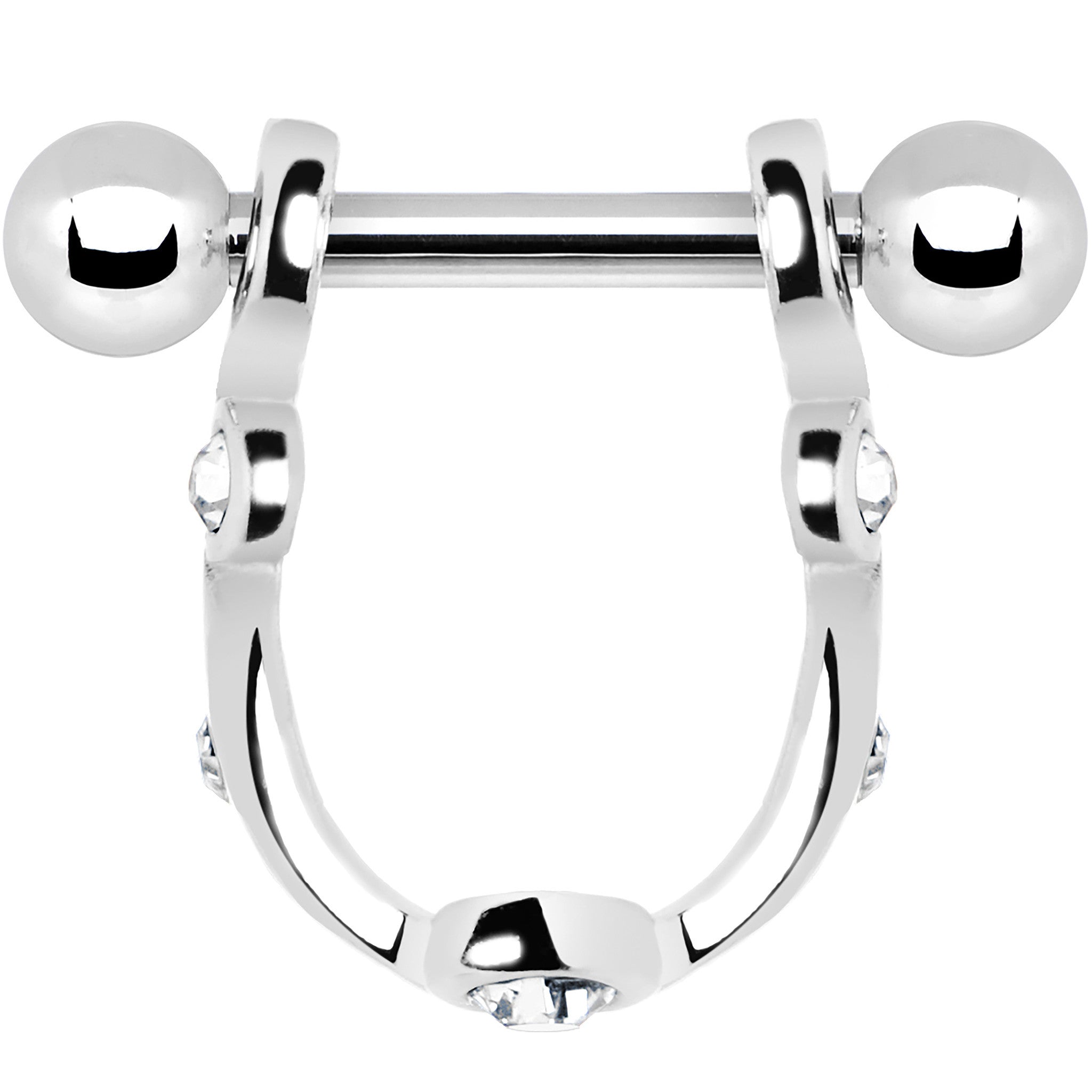 Silver 925 Crystalline Gem floral Swirl Mini Cartilage Shield Earring