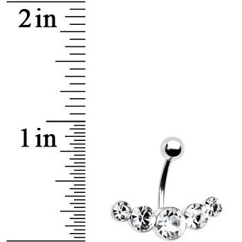 Crystalline Gem Five Across Top Mount Belly Ring