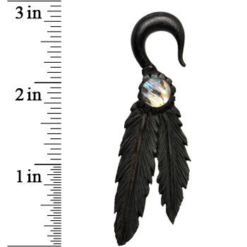 2G Organic Areng Wood Spirit Feathers Hanger Plug Set