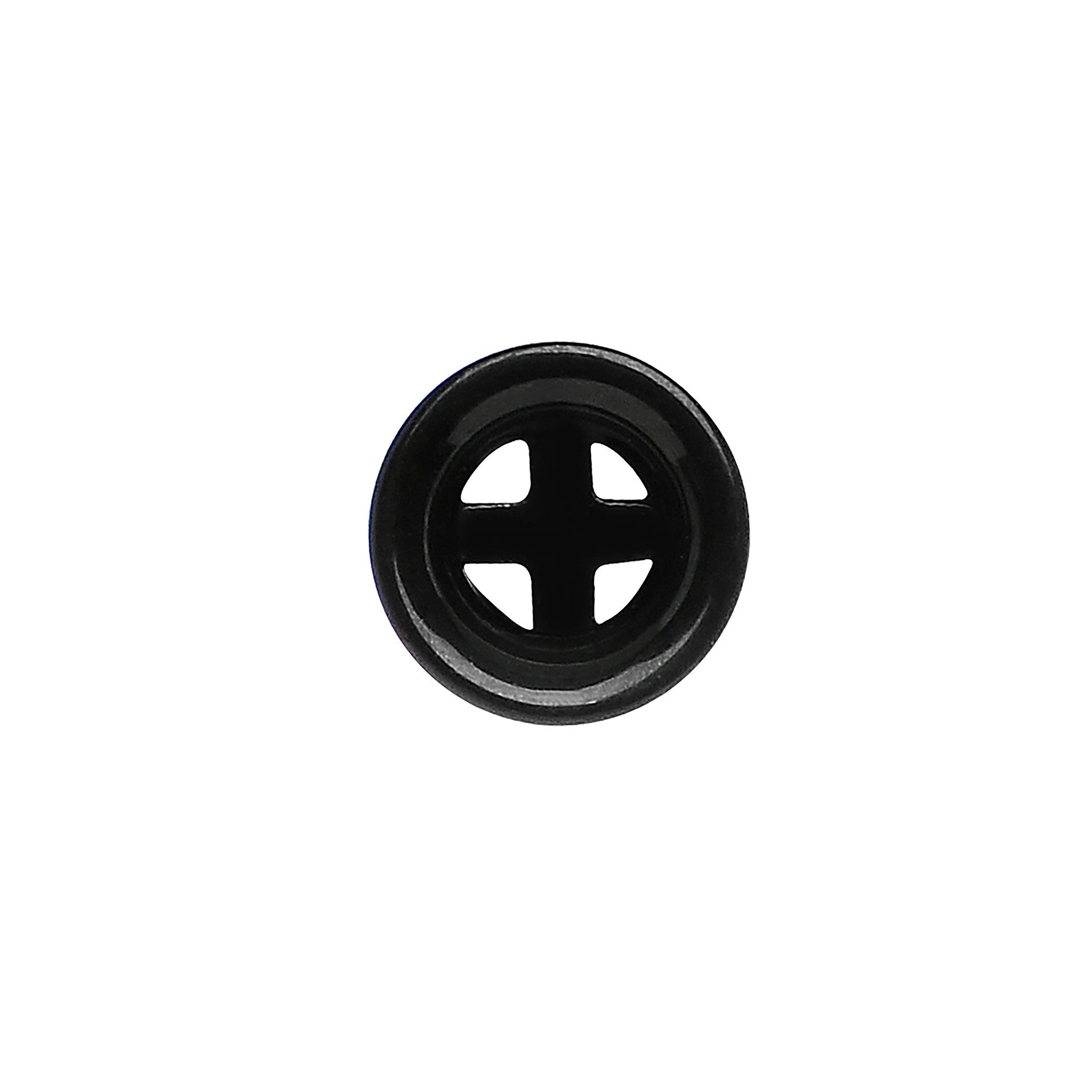 6G Double Flare Black Titanium Hollow Divine Cross Tunnel Plug