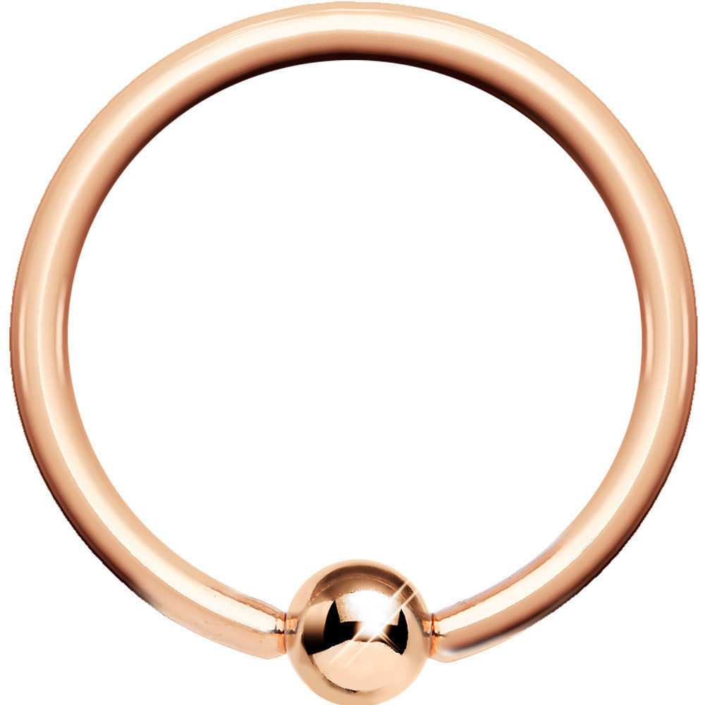16G Rose Gold BCR Captive Ring 7/16 3mm Ball