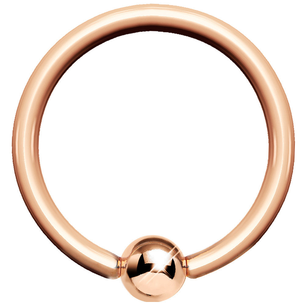 16G Rose Gold BCR Captive Ring 3/8 3mm Ball