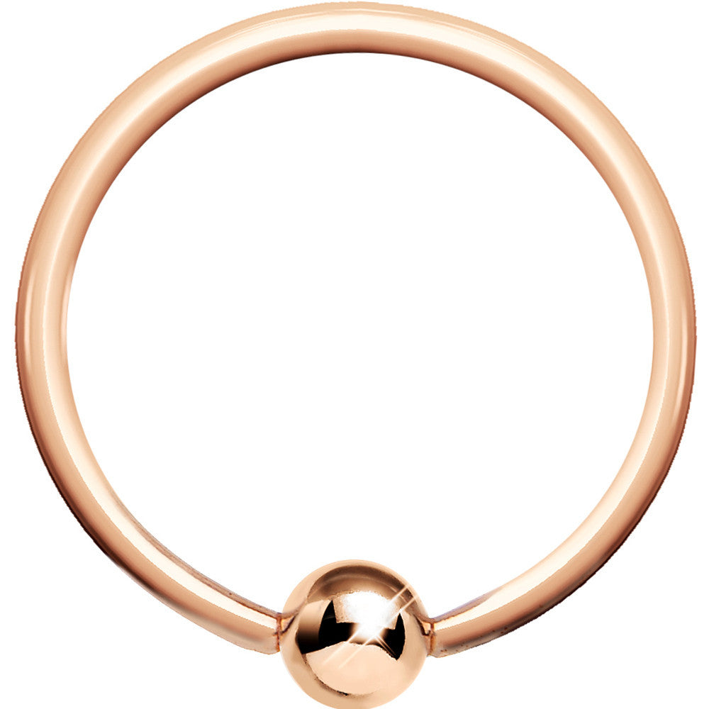 18G Rose Gold BCR Captive Ring 7/16 3mm Ball