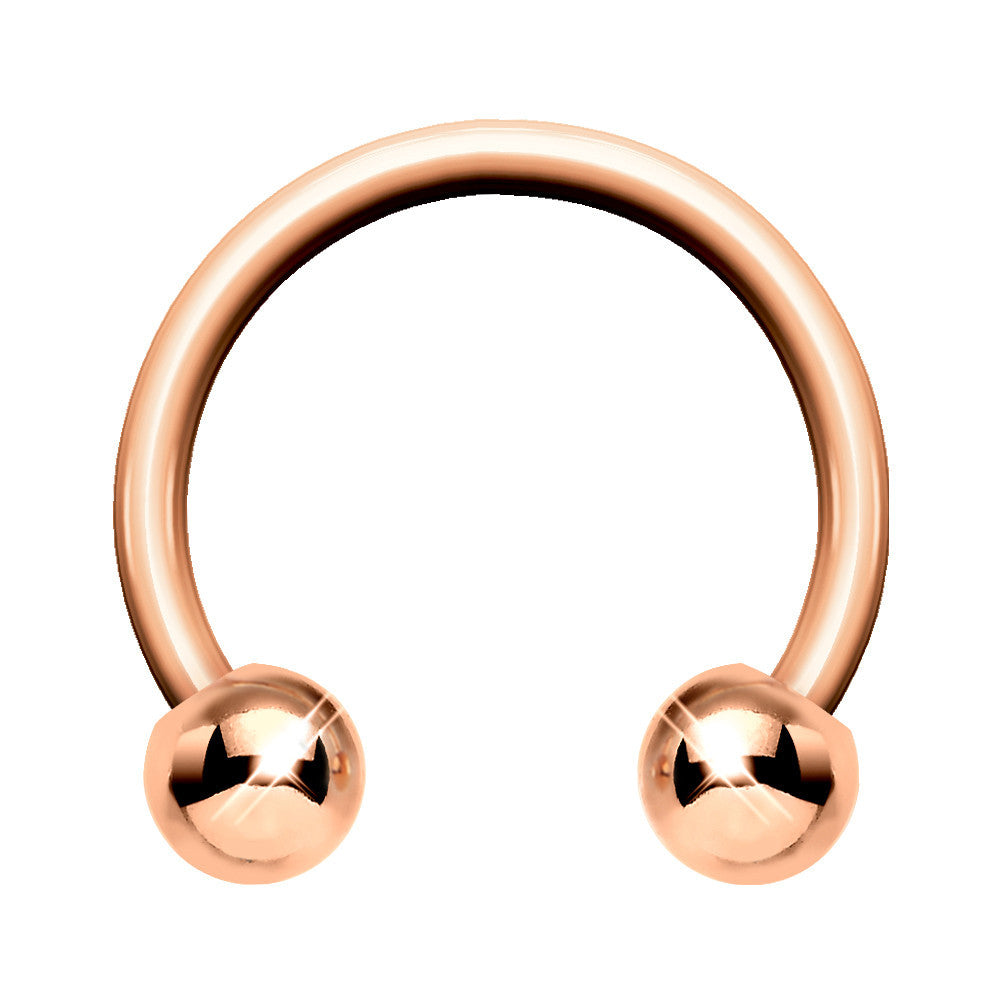 18G Rose Gold Circular Horseshoe Barbell 5/16 3mm Ball
