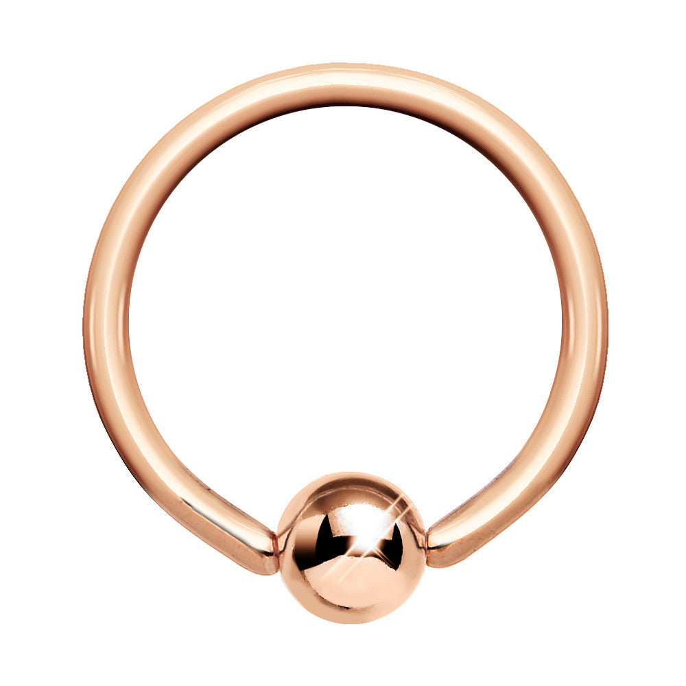 18G Rose Gold Plated BCR Captive Ring 5/16 3mm Ball