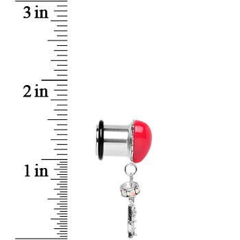 Steel Red Heart Love Dangle Plug Sizes 5mm to 12mm