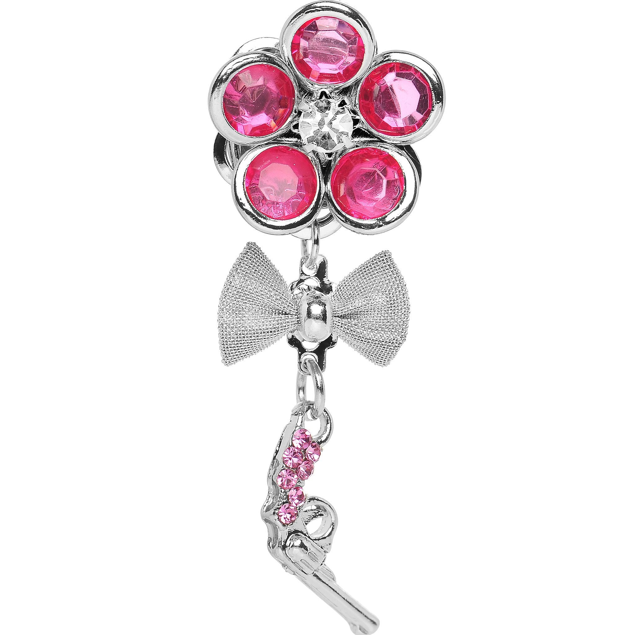 Pink Gem My Lady Flower Gun Dangle Plug Sizes 5mm to 12mm