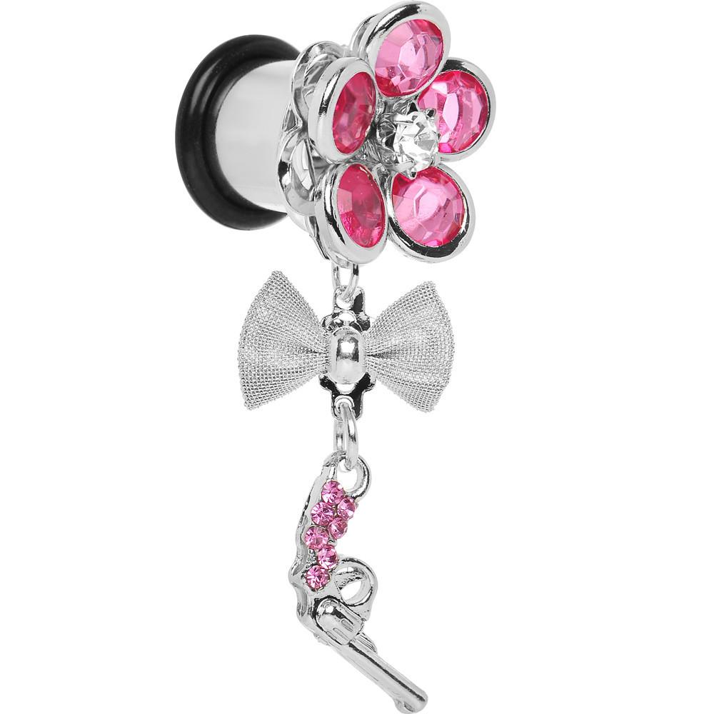 Pink Gem My Lady Flower Gun Dangle Plug Sizes 5mm to 12mm