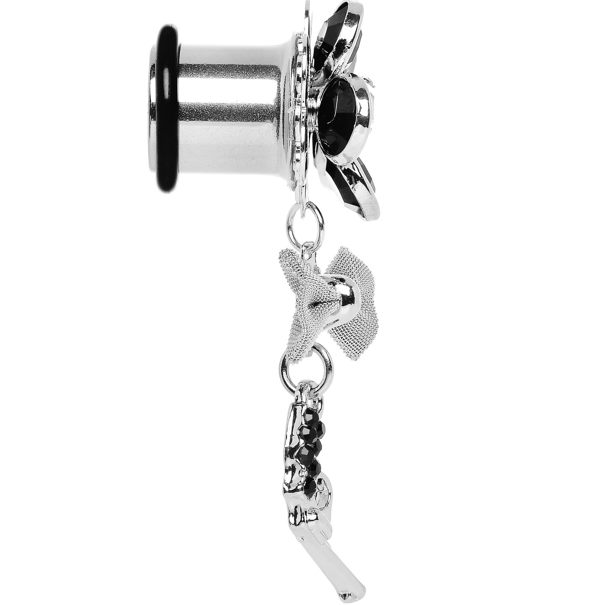 Black Gem My Lady Flower Gun Dangle Plug Sizes 5mm to 12mm