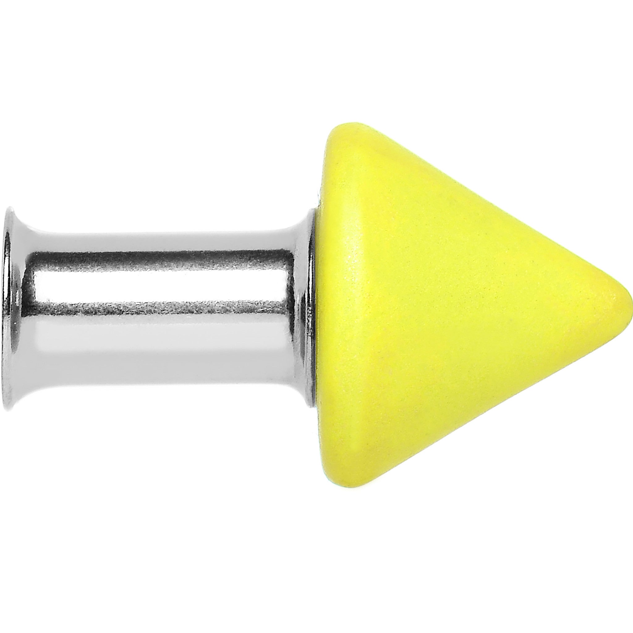 4G Yellow Neon Cone Stainless Steel Plug