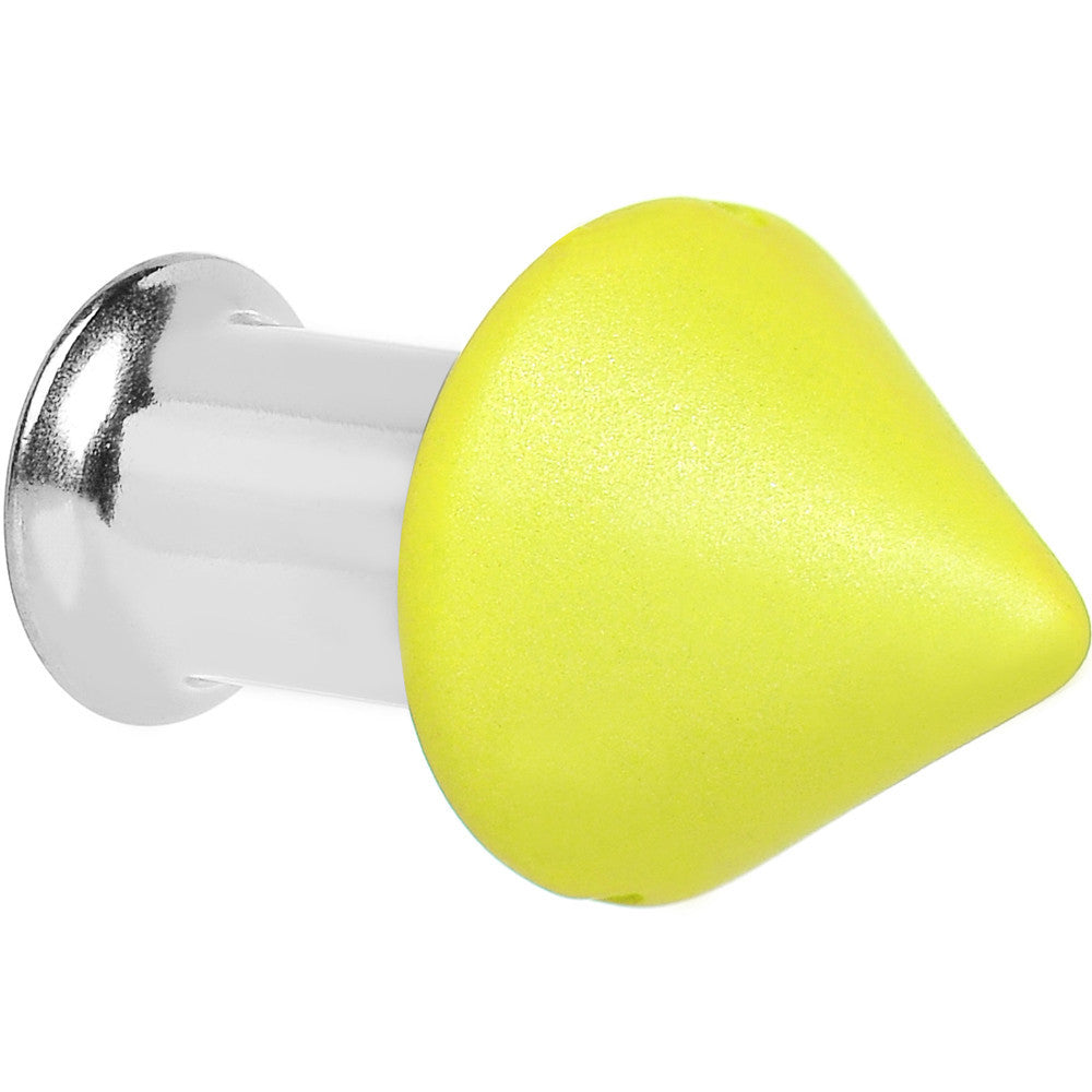 2G Yellow Neon Cone Stainless Steel Plug