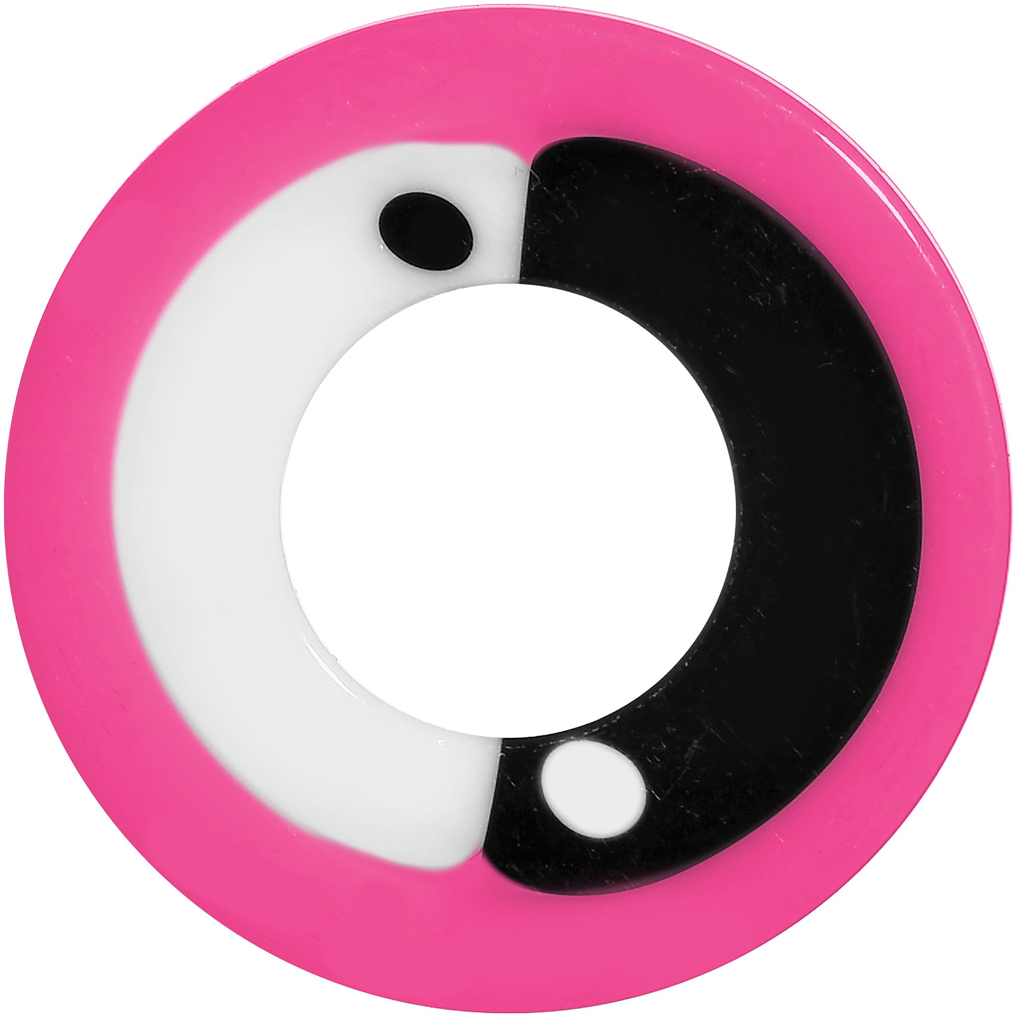9/16 Pink Neon Acrylic Modern Yin Yang Screw Fit Tunnel Plug