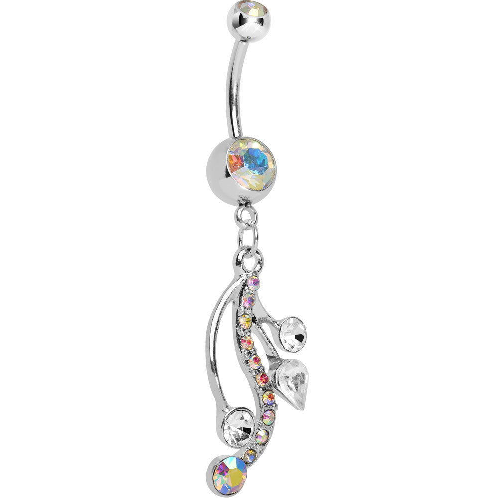 Aurora Gem Swirling Bubbles Dangle Belly Ring