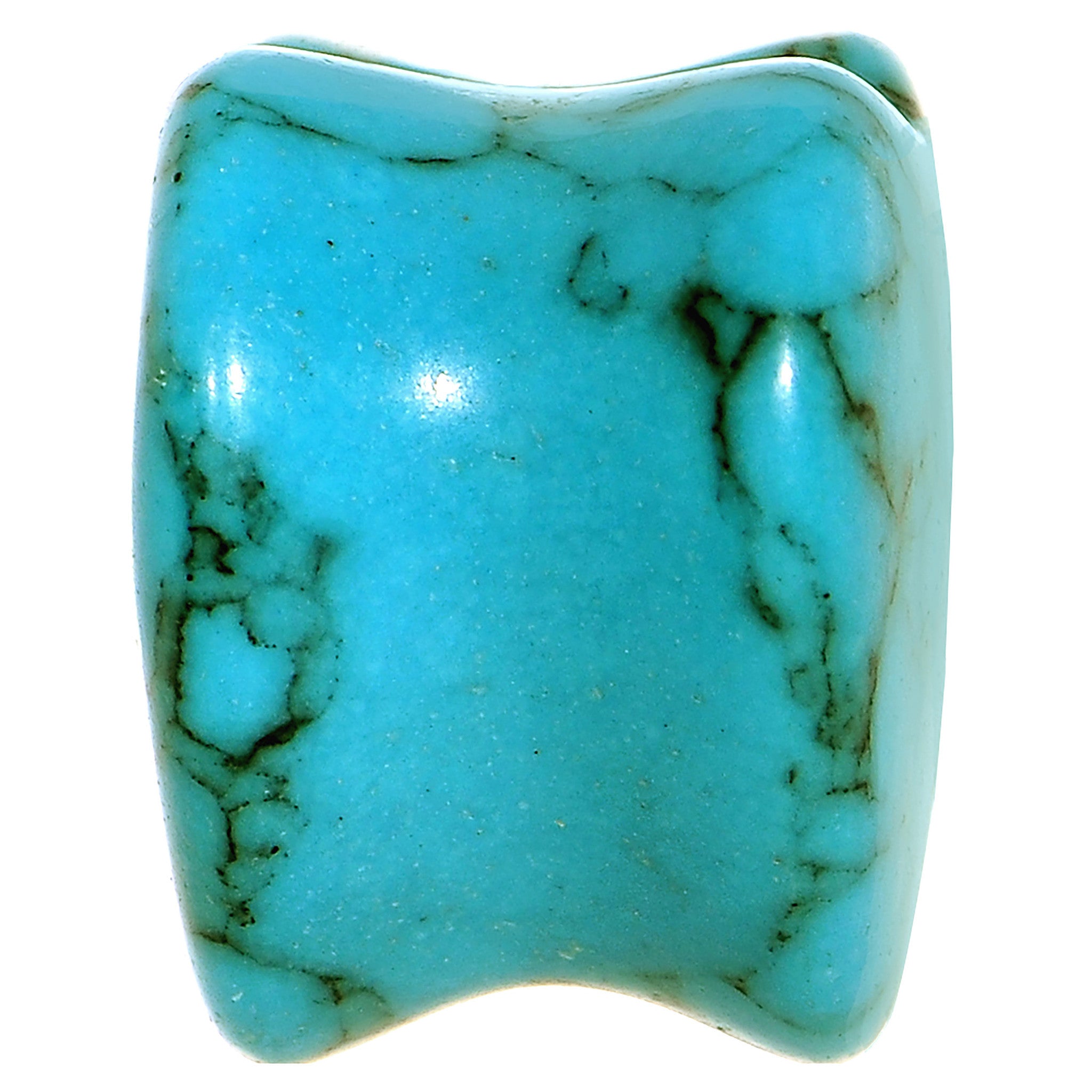 9/16 Natural Blue Turquoise Sweet Heart Stone Saddle Plug