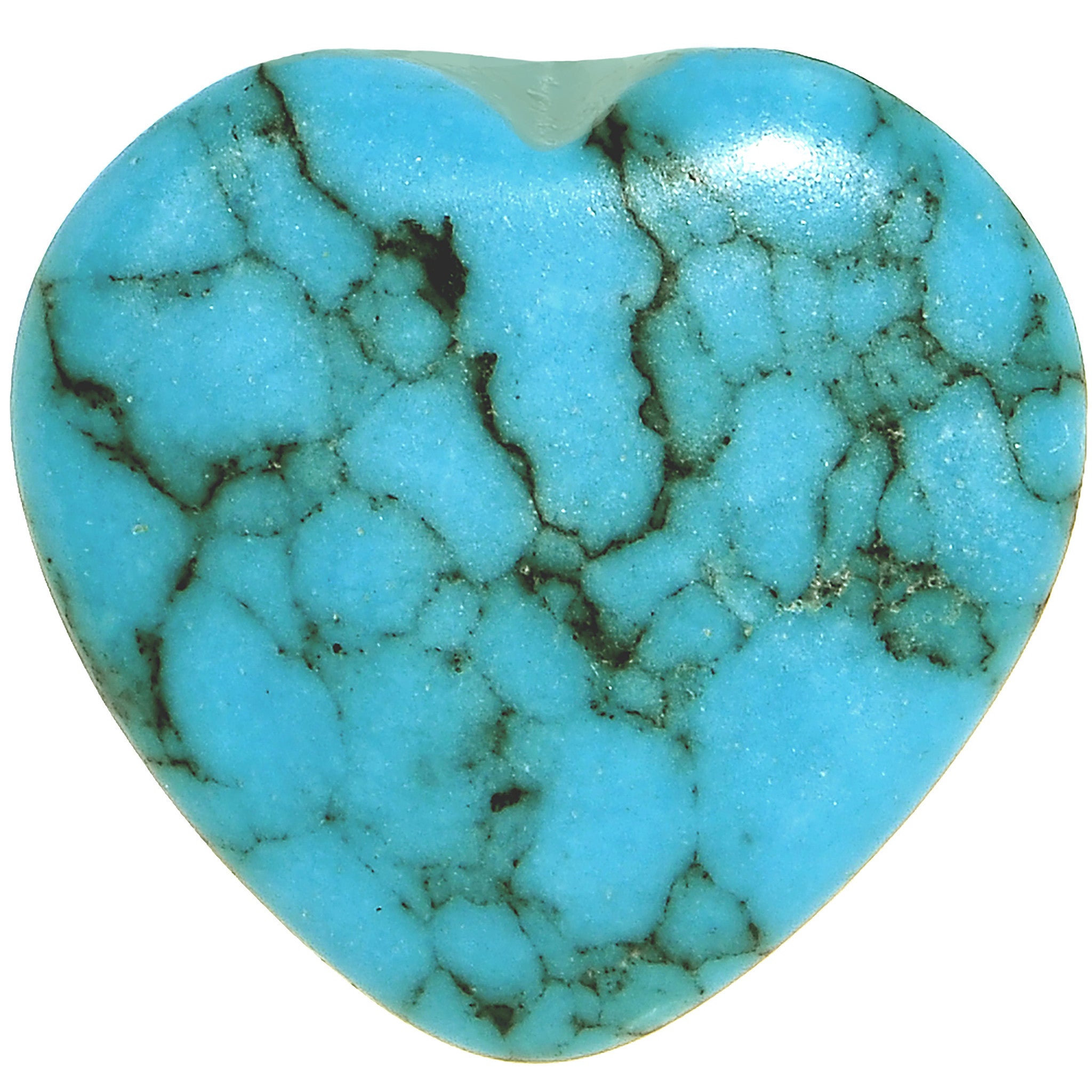 9/16 Natural Blue Turquoise Sweet Heart Stone Saddle Plug