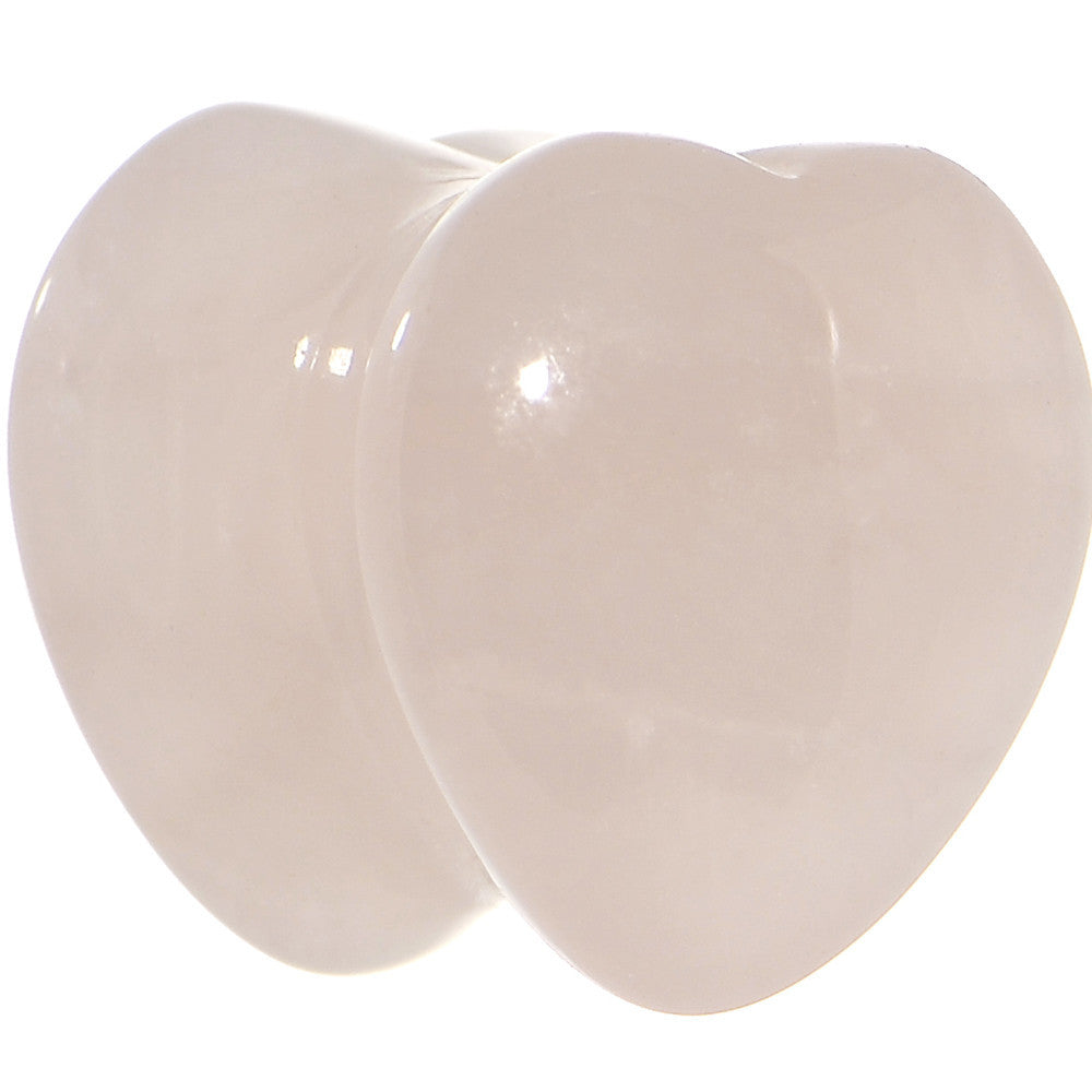 00G Natural Rose Flower Quartz Sweet Heart Stone Saddle Plug