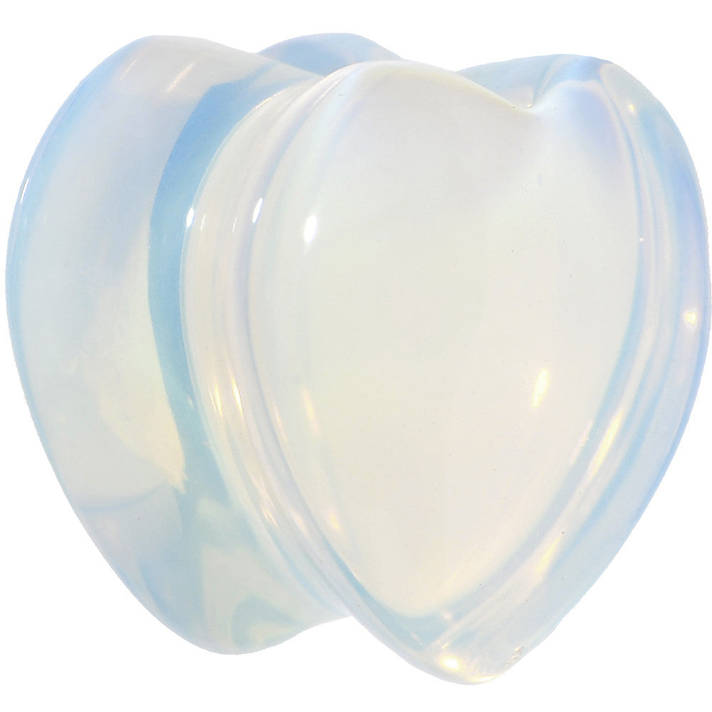 9/16 Natural Opalite Sweet Heart Stone Saddle Plug