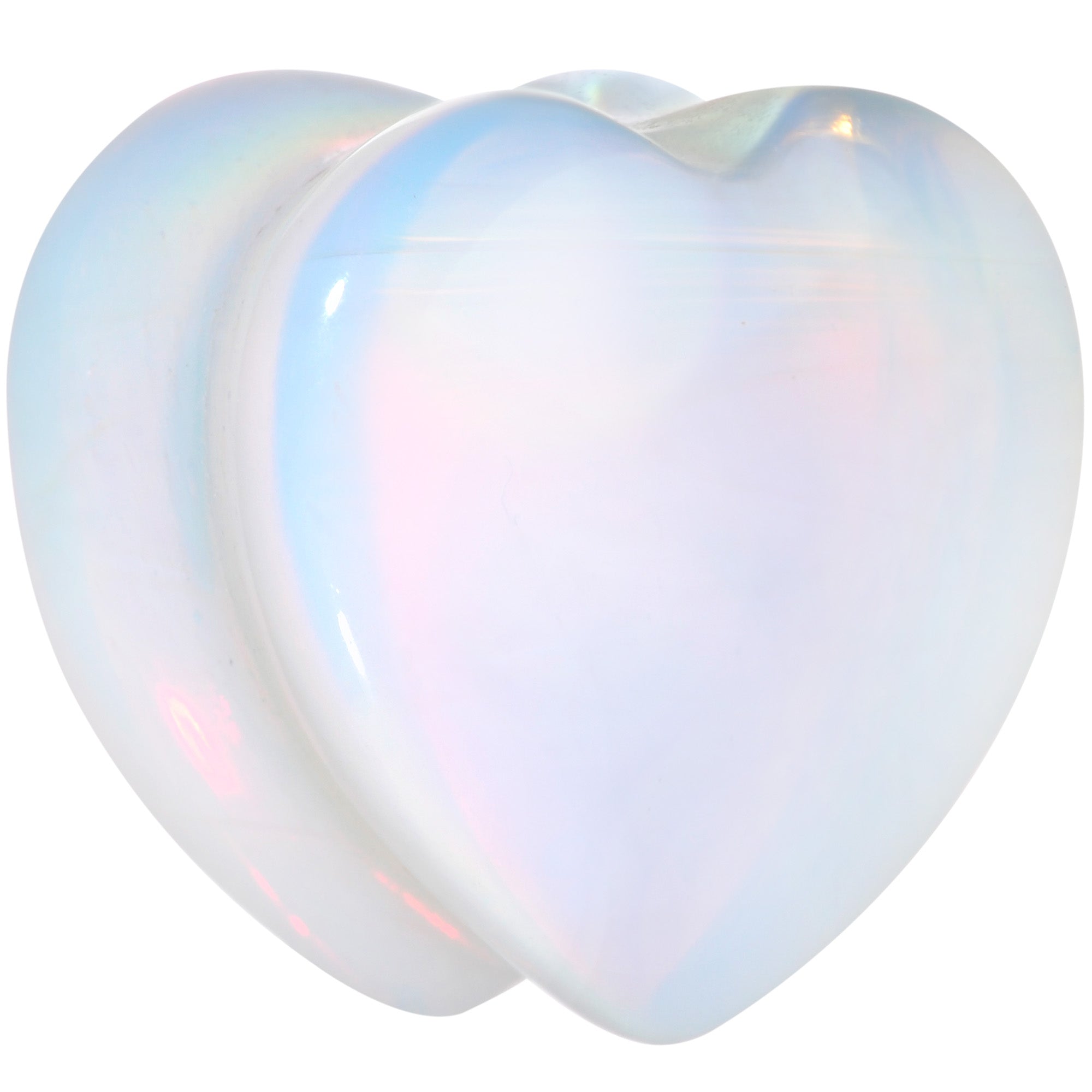5/8 Natural Opalite Sweet Heart Stone Saddle Plug Set