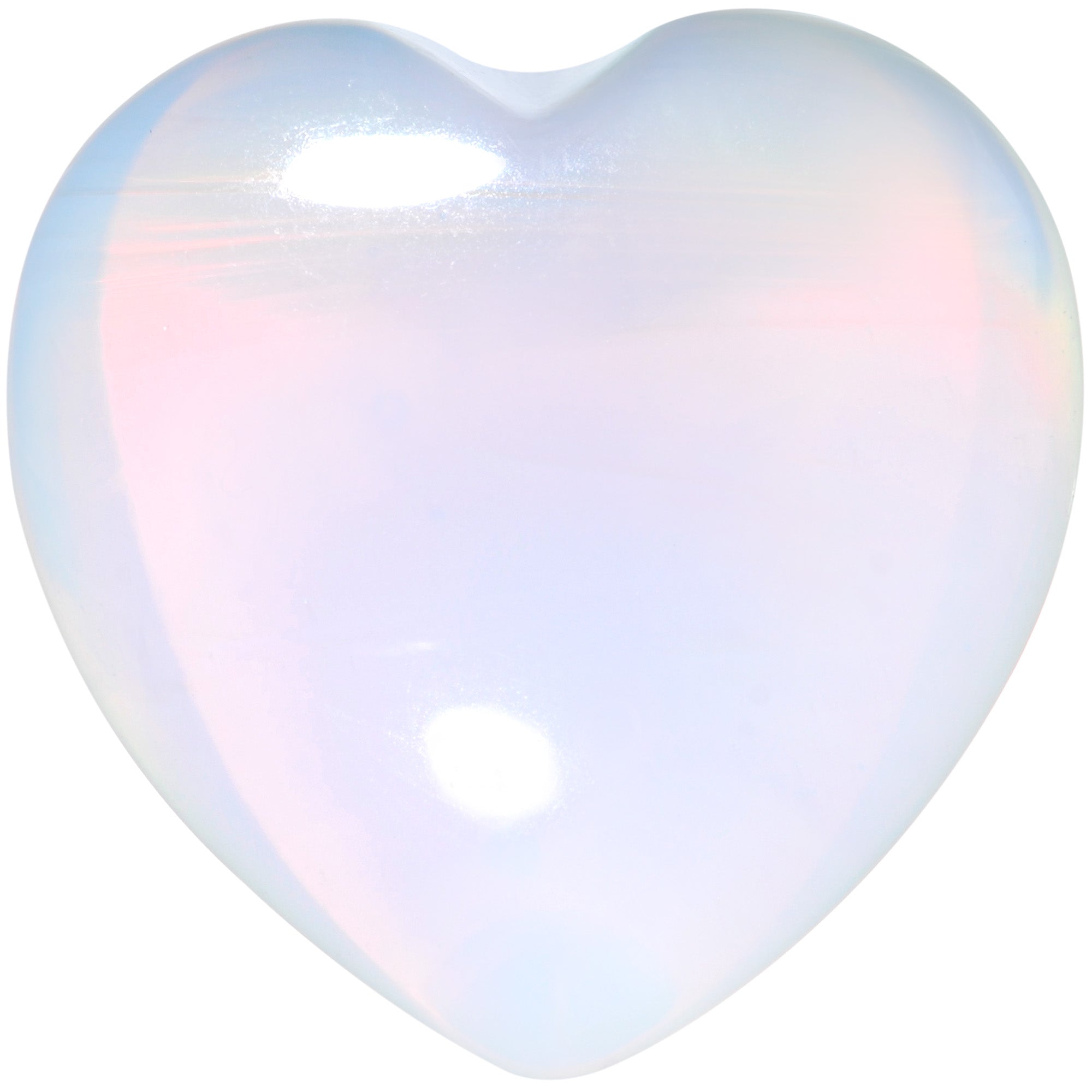 5/8 Natural Opalite Sweet Heart Stone Saddle Plug Set