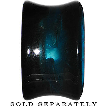 18mm Black Acrylic Aqua Metallic Rose Flower Plug