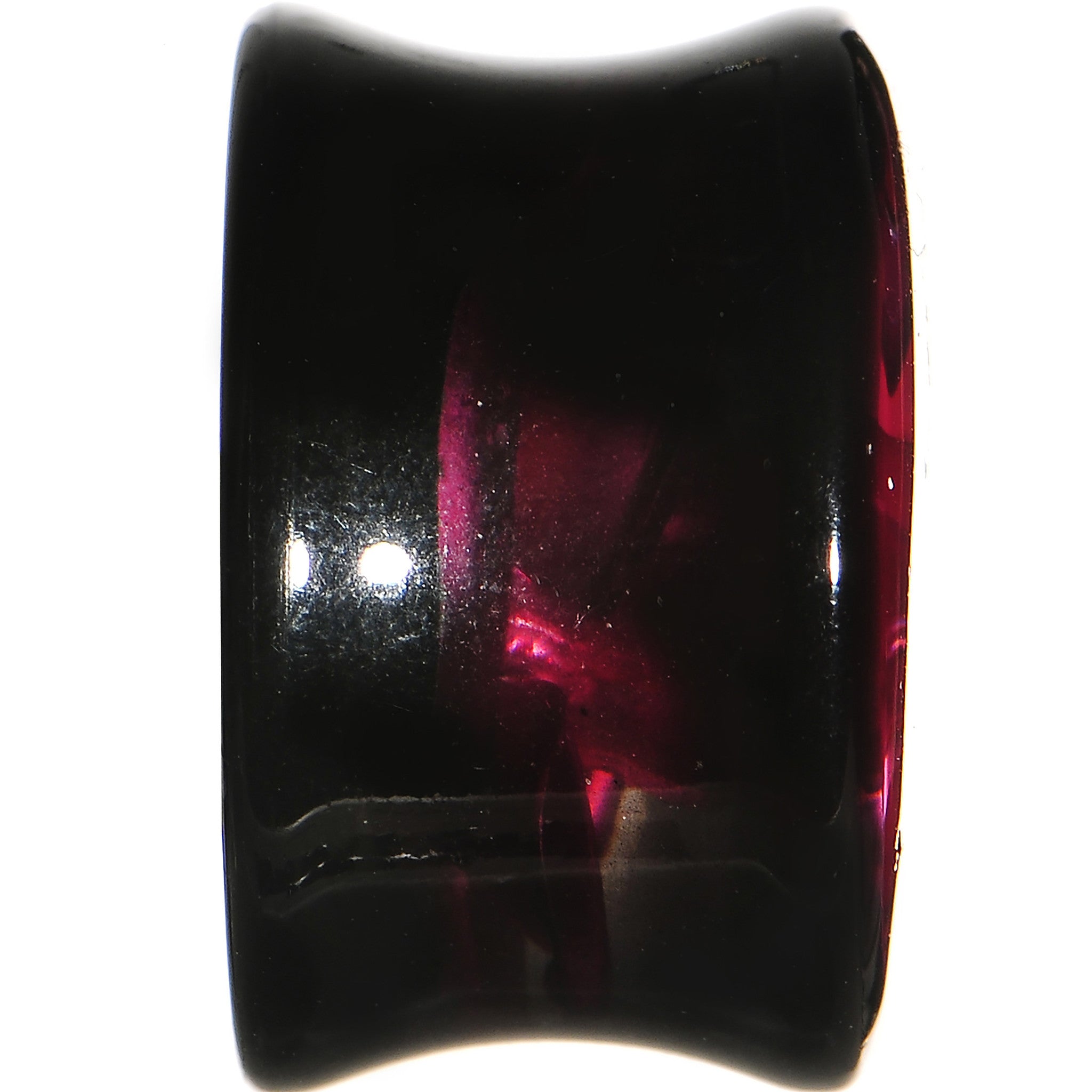 18mm Black Acrylic Pink Metallic Rose Flower Plug