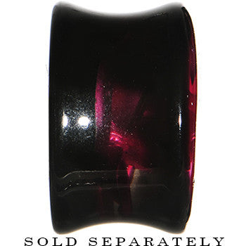 18mm Black Acrylic Pink Metallic Rose Flower Plug