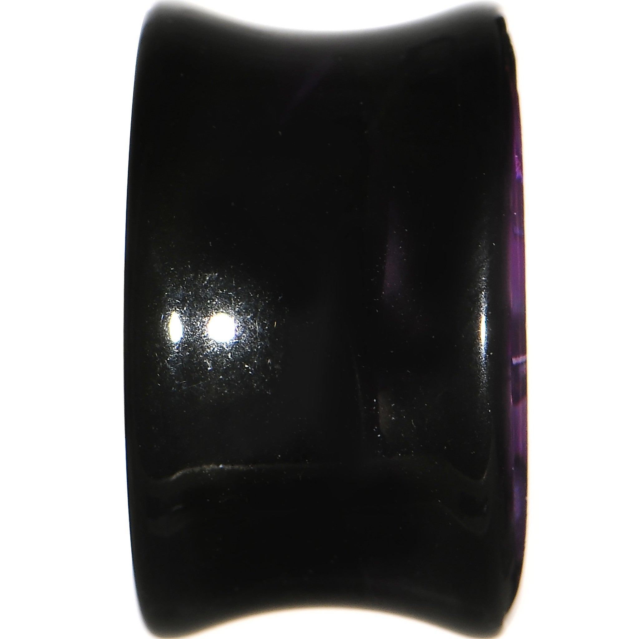 18mm Black Acrylic Purple Metallic Rose Flower Plug