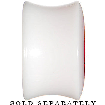 5/8 White Acrylic Pink Metallic Rose Flower Plug